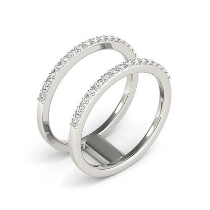 14k white gold dual-band diamond pavé ring set, two rings with diamond accents on Tampa Home & Garden Store