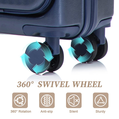ABS Spinner Wheel Luggage Set, 2-piece with 14' and 20' suitcases, 360° swivel wheels on Tampa Home & Garden Store