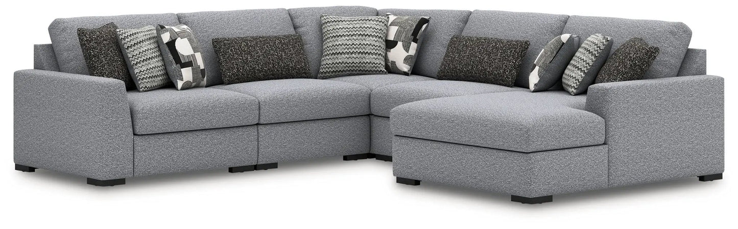 Bealton sectional gray fabric stationary sofa with chaise by Unique Piece Furniture on Tampa Home & Garden Store