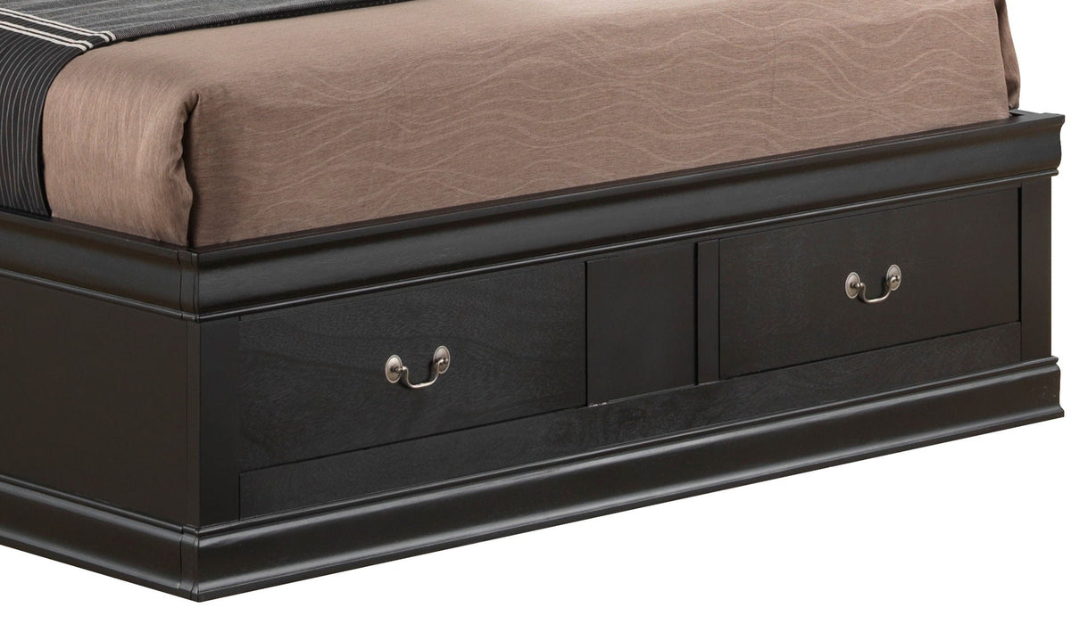 Traditional Style Bookcase Storage Bed in dark espresso with two under-bed drawers HouseOfZazla on Tampa Home & Garden Store