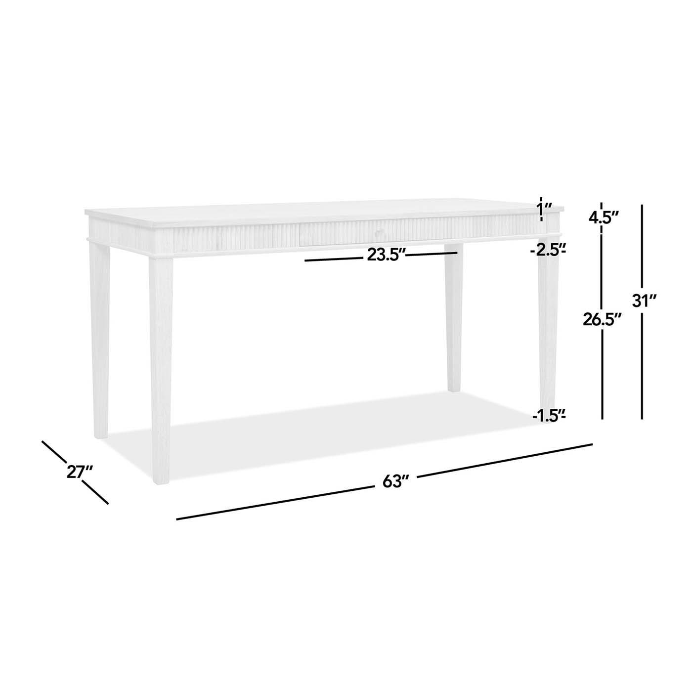 Dumont Modern Farmhouse 1-Drawer Fluted Writing Desk natural blonde wood HouseOfZazla on Tampa Home & Garden Store