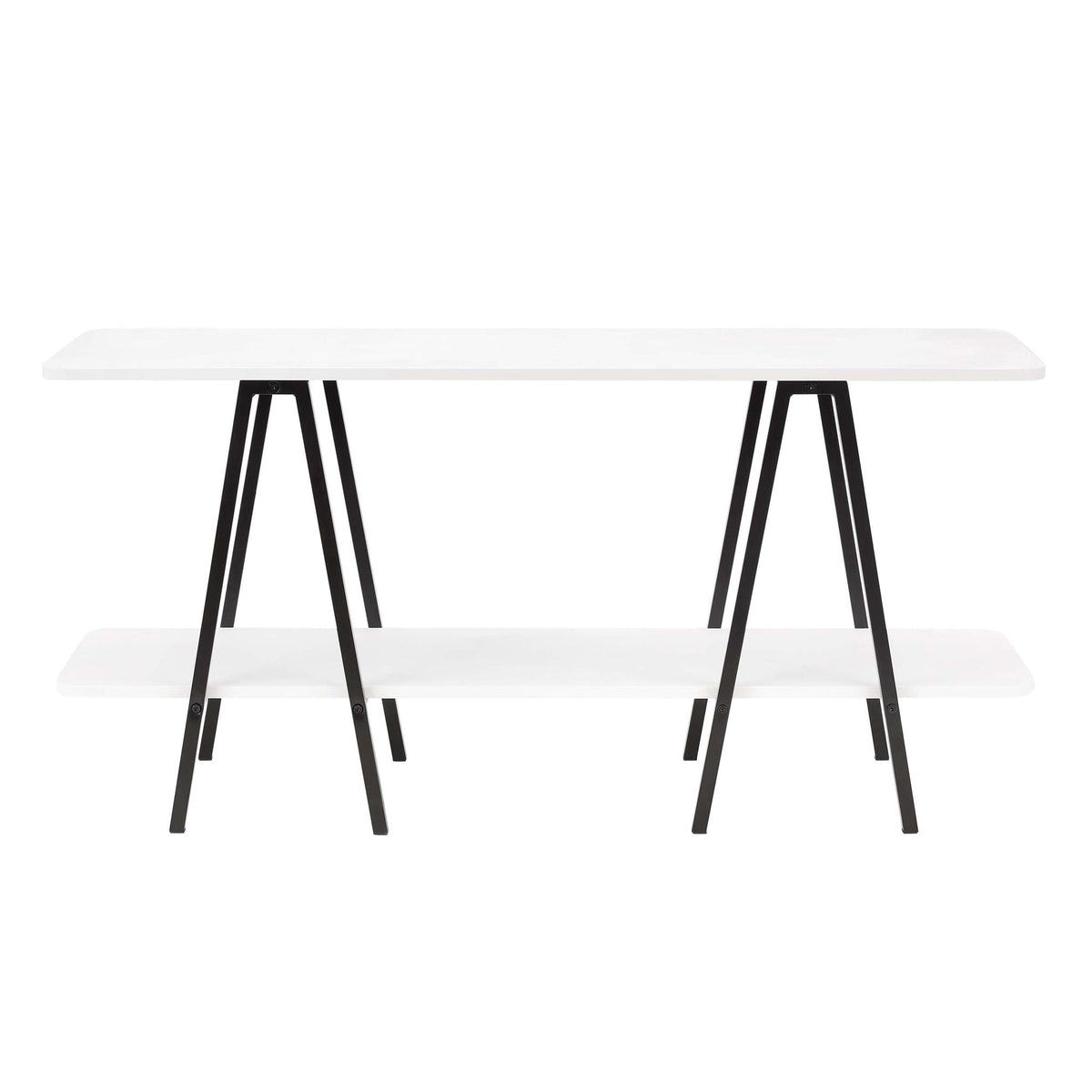 Modern console table HouseOfZazla white top with carbon steel black legs on Tampa Home & Garden Store