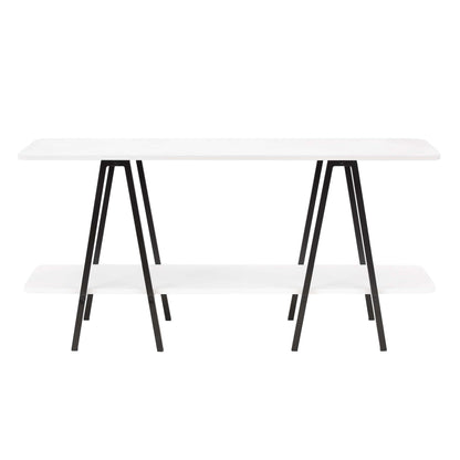 Modern console table HouseOfZazla white top with carbon steel black legs on Tampa Home & Garden Store