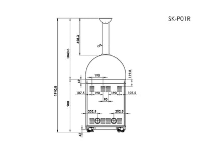 Black four-burner gas grill by HouseOfZazla on stainless steel outdoor kitchen island schematic on Tampa Home & Garden Store