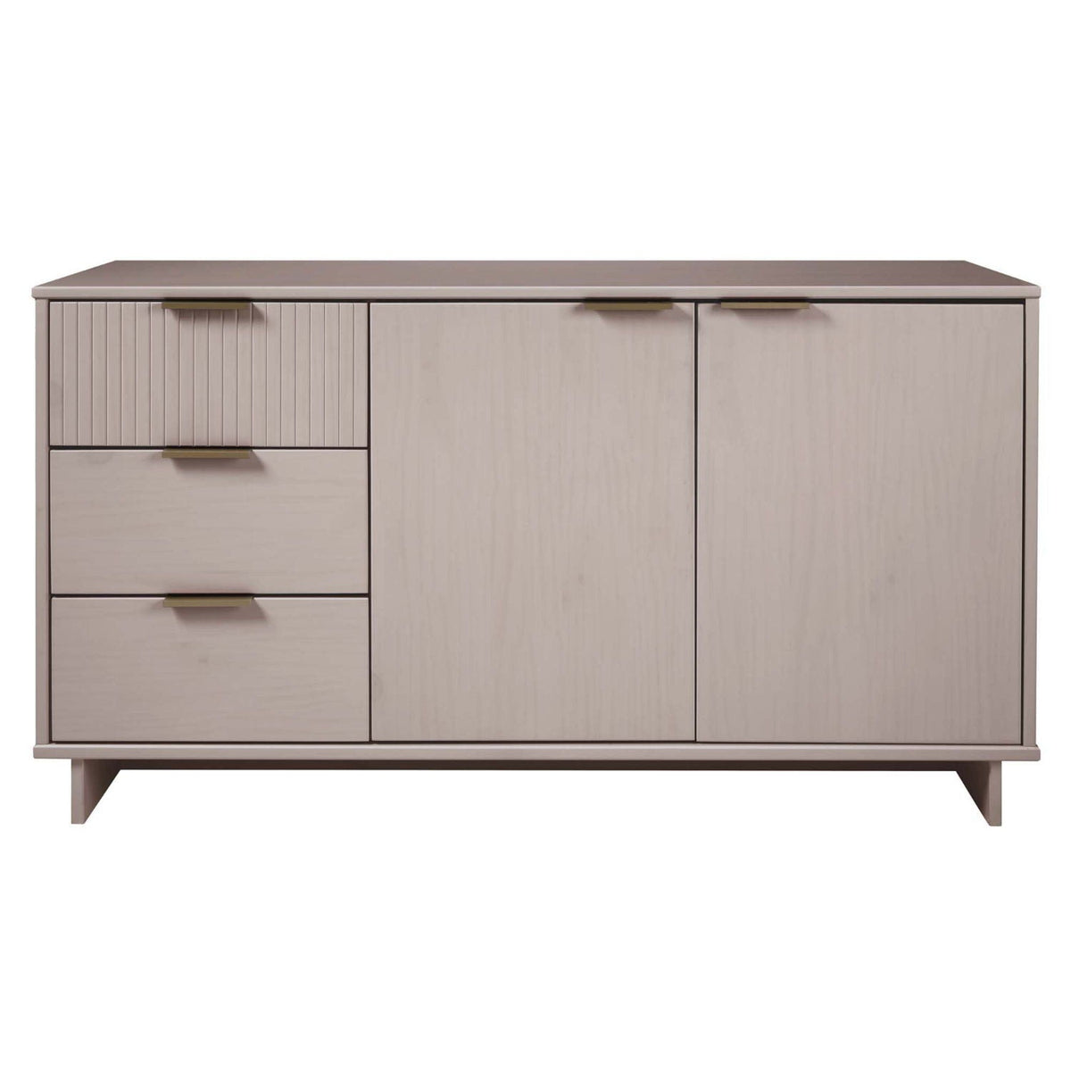 Granville Sideboard with full extension drawers, beige wood finish, brass handles on Tampa Home & Garden Store
