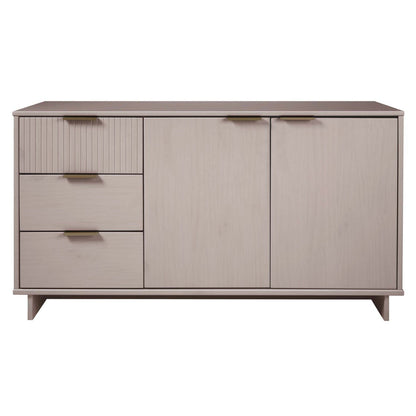 Granville Sideboard with full extension drawers, beige wood finish, brass handles on Tampa Home & Garden Store