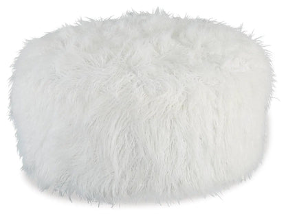 Galice Oversized Ottoman With Faux Fur Upholstery