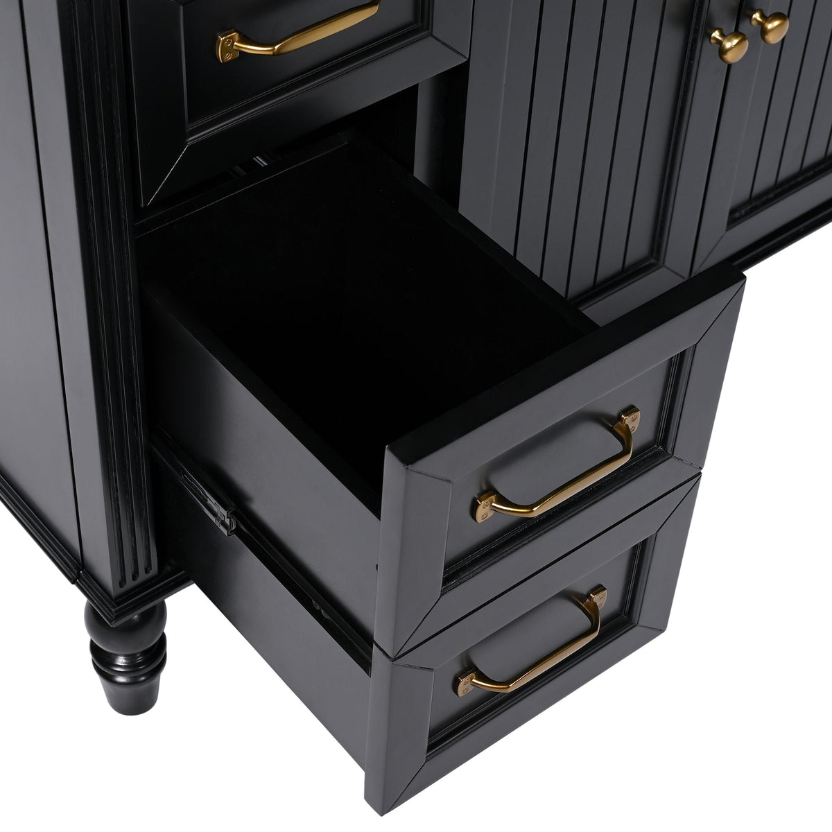 Bathroom vanity with sink and drawers, black solid wood cabinet with gold hardware HouseOfZazla on Tampa Home & Garden Store