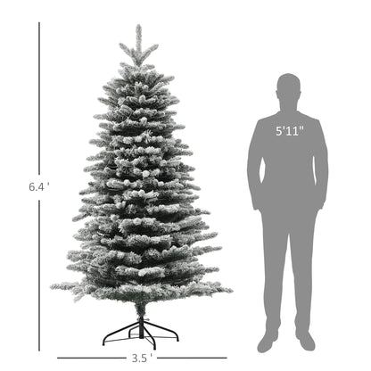 6.5 ft pre-lit snow flocked mountain pine Christmas tree by HouseOfZazla with stand on Tampa Home & Garden Store