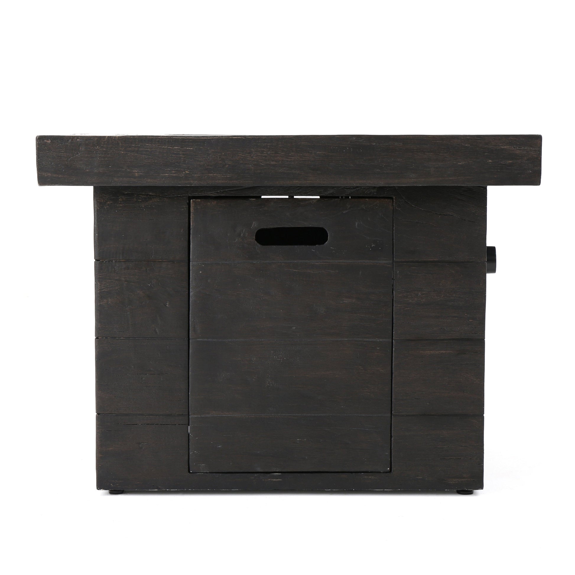 Anchorage 32'' Wood Square MGO Fire Pit, brown wood finish, 40,000 BTU by HouseOfZazla on Tampa Home & Garden Store