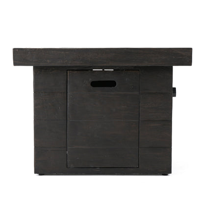 Anchorage 32'' Wood Square MGO Fire Pit, brown wood finish, 40,000 BTU by HouseOfZazla on Tampa Home & Garden Store