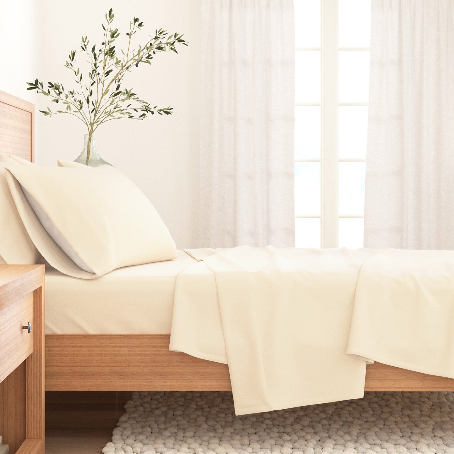 Soft and Natural Cotton Flannel Sheet Set