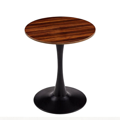 Round dining table with tulip-style black base and dark wood finish by Unique Piece Furniture on Tampa Home & Garden Store