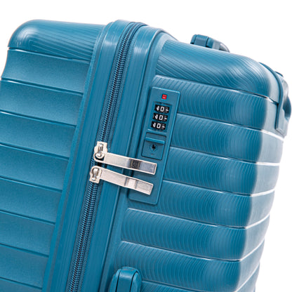 Blue PP hard-shell 4-piece spinner luggage set by HouseOfZazla with cosmetic case on Tampa Home & Garden Store