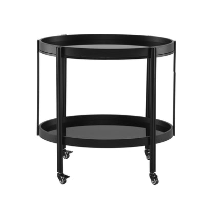 Oval Kitchen Island and Bar Cart With Glass Top