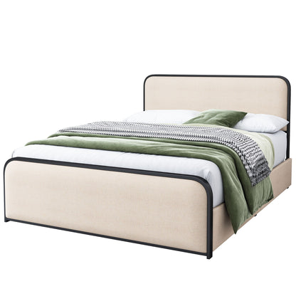 Modern Curved Upholstered Headboard and Footboard