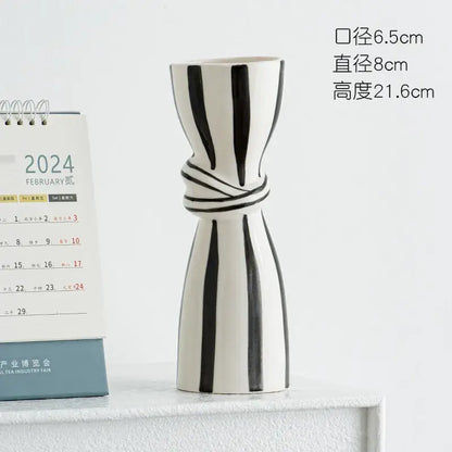 Abstract Ceramic Hydroponic Vase Black