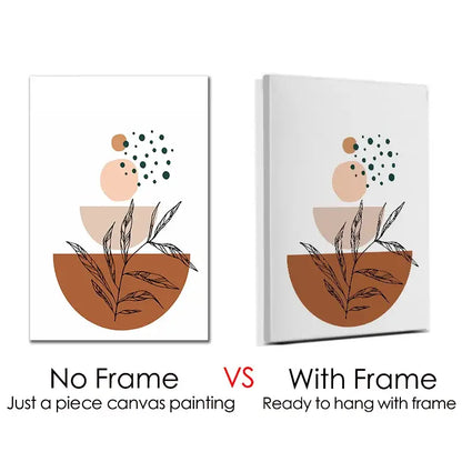 Decorbites orange leaf abstract posters set two living room prints unframed or framed on Tampa Home & Garden Store