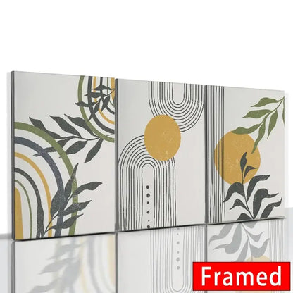 Posters: Abstract orange leaf triptych framed prints Decorbites for living room wall art on Tampa Home & Garden Store