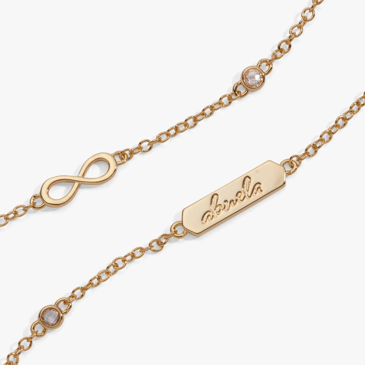 Abuela Infinity Chain Double Strand Bracelet rose gold with crystal centerpiece Alex and Ani on Tampa Home & Garden Store
