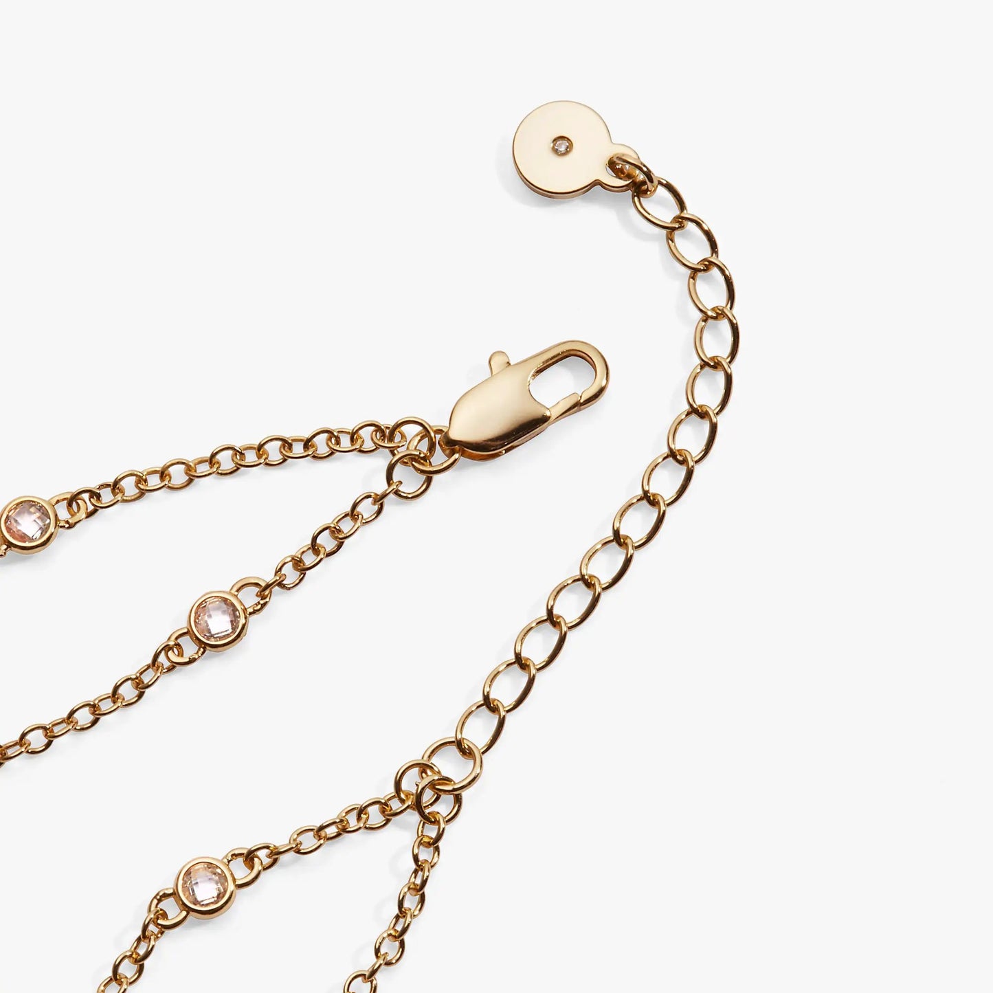 Abuela Infinity Chain Double Strand Bracelet gold-tone with crystal-set round charms on Tampa Home & Garden Store