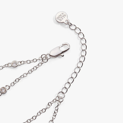 Abuela Infinity Chain Bracelet by ALEX AND ANI, silver-tone with crystal bezel charms on Tampa Home & Garden Store