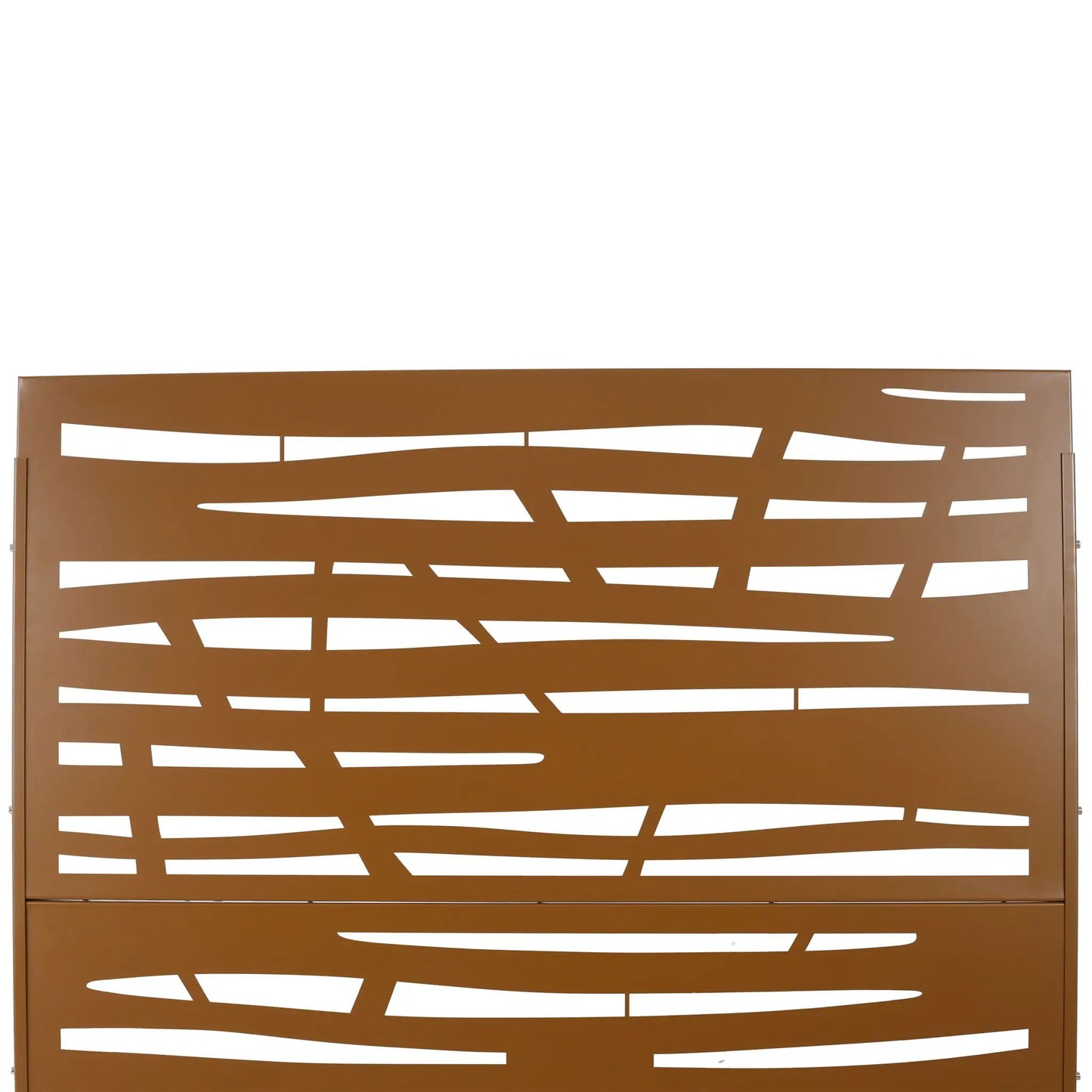 Outdoor & Indoor Privacy Screen brown metal divider with cutouts Unique Piece Furniture on Tampa Home & Garden Store