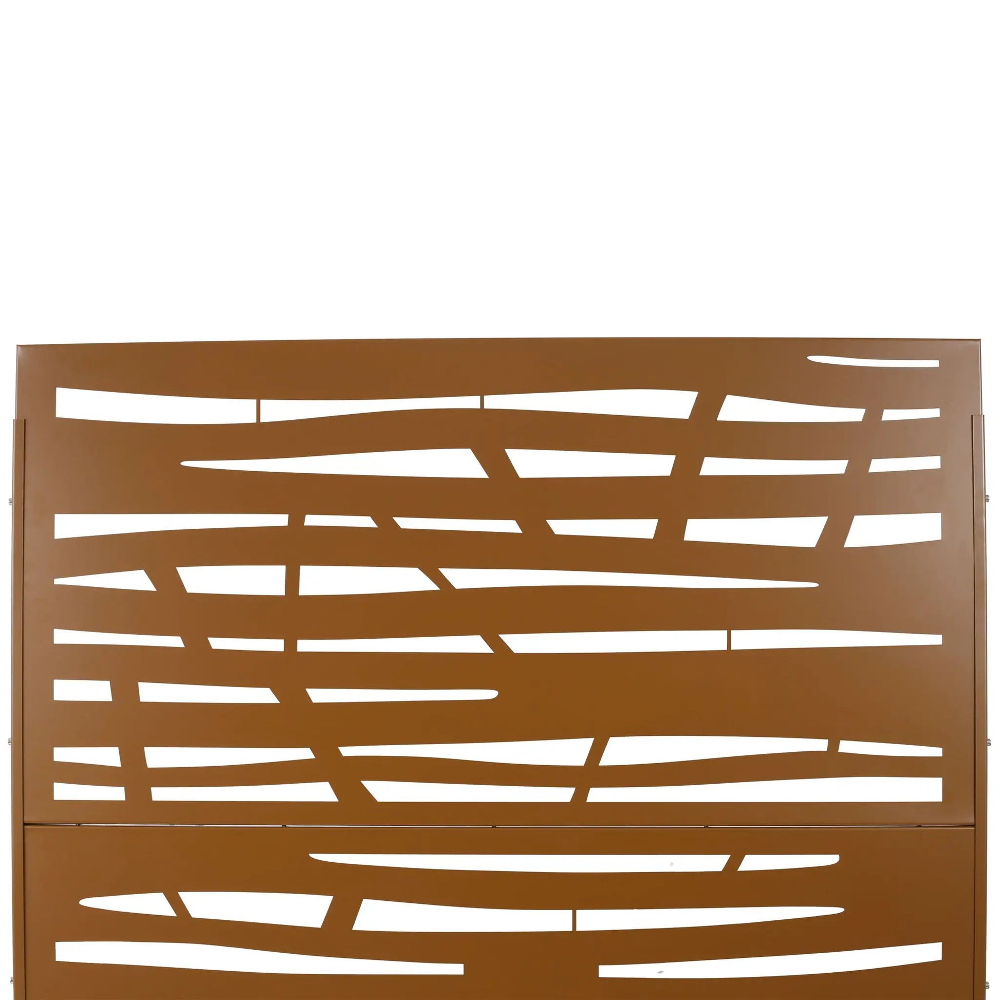 Outdoor & Indoor Privacy Screen brown metal divider with cutouts Unique Piece Furniture on Tampa Home & Garden Store