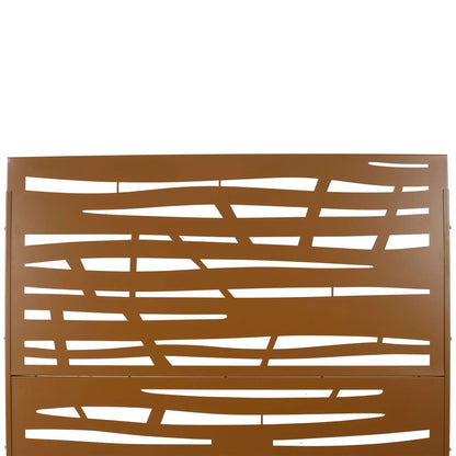 Outdoor & Indoor Privacy Screen brown metal divider with cutouts Unique Piece Furniture on Tampa Home & Garden Store