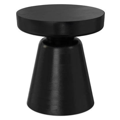 Robbie Handcrafted Accent Table by Unique Piece Furniture, round black wood top on pedestal base on Tampa Home & Garden Store