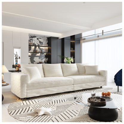Deep Seat Sofa Bed With Ottoman and Soft Pillows
