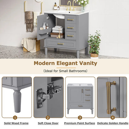 Traditional Bathroom Vanity With Soft Close Doors