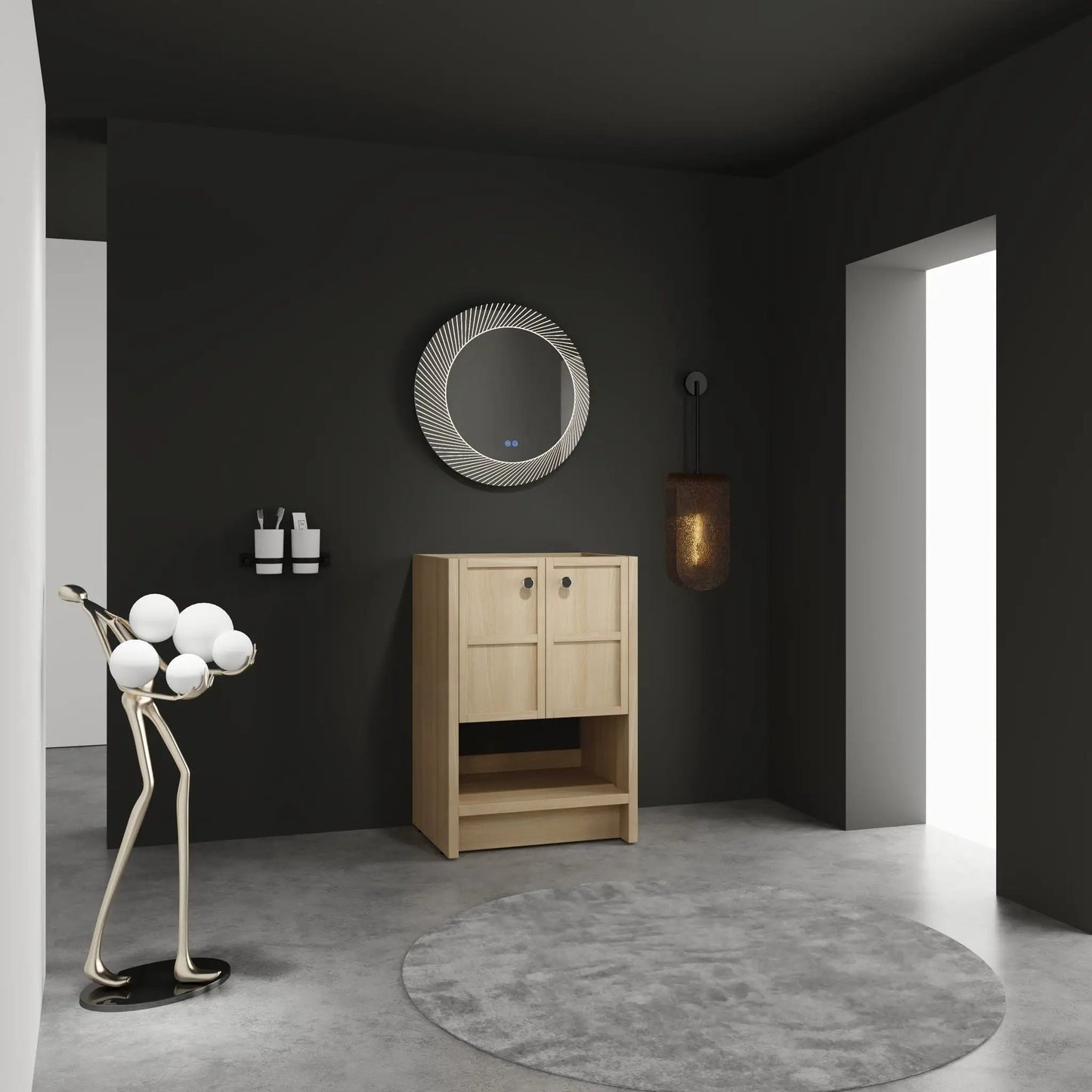Freestanding Bathroom Vanity with Closing Doors