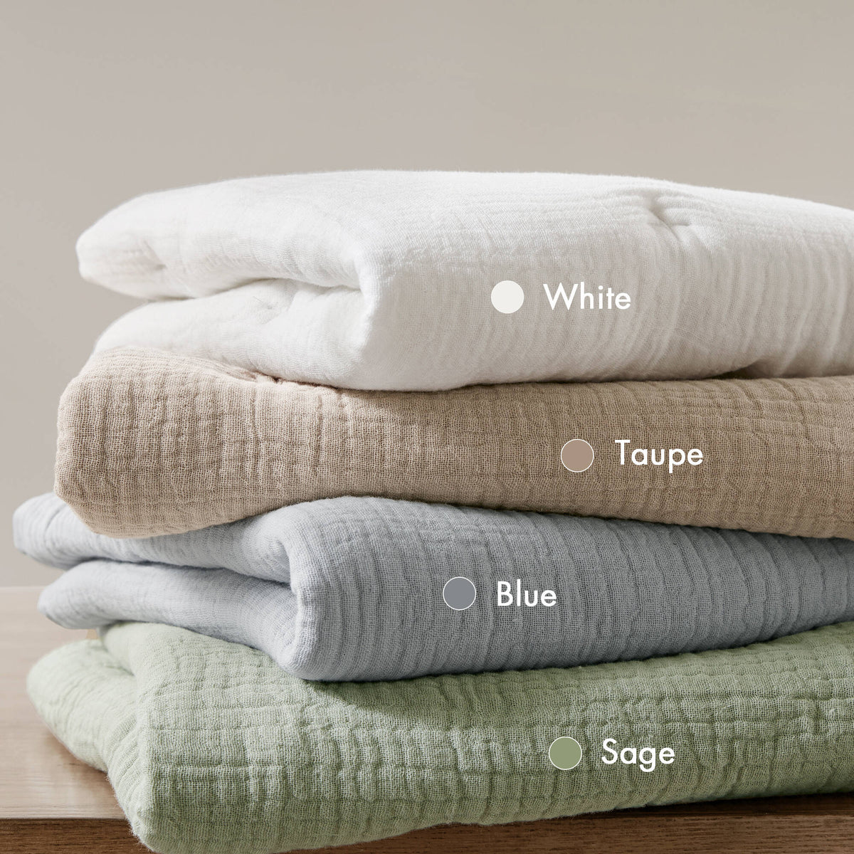 3 pc cotton embroidered quilt set full/queen by HouseOfZazla in white taupe blue sage on Tampa Home & Garden Store