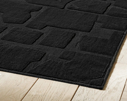 Gibbswell Washable Faux Fur Rug Black 8x10