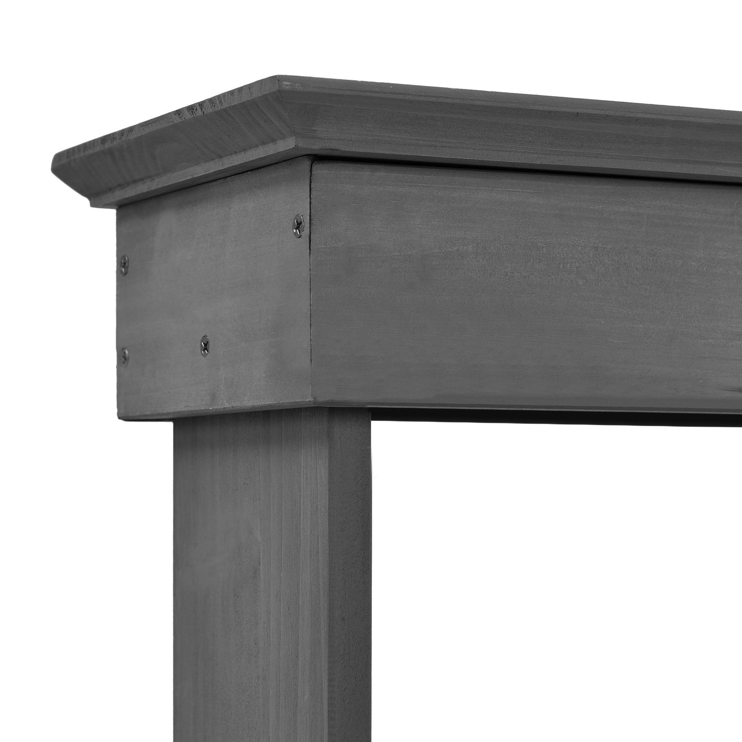 Topmax 66'' outdoor farmhouse wooden potting bench table; dark wood, screws; HouseOfZazla on Tampa Home & Garden Store
