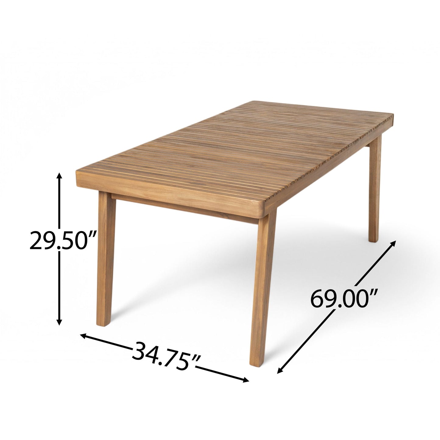 Acacia Wood Outdoor Dining Table With Slats
