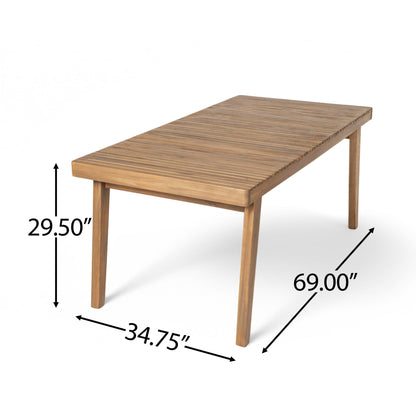 Acacia Wood Outdoor Dining Table With Slats