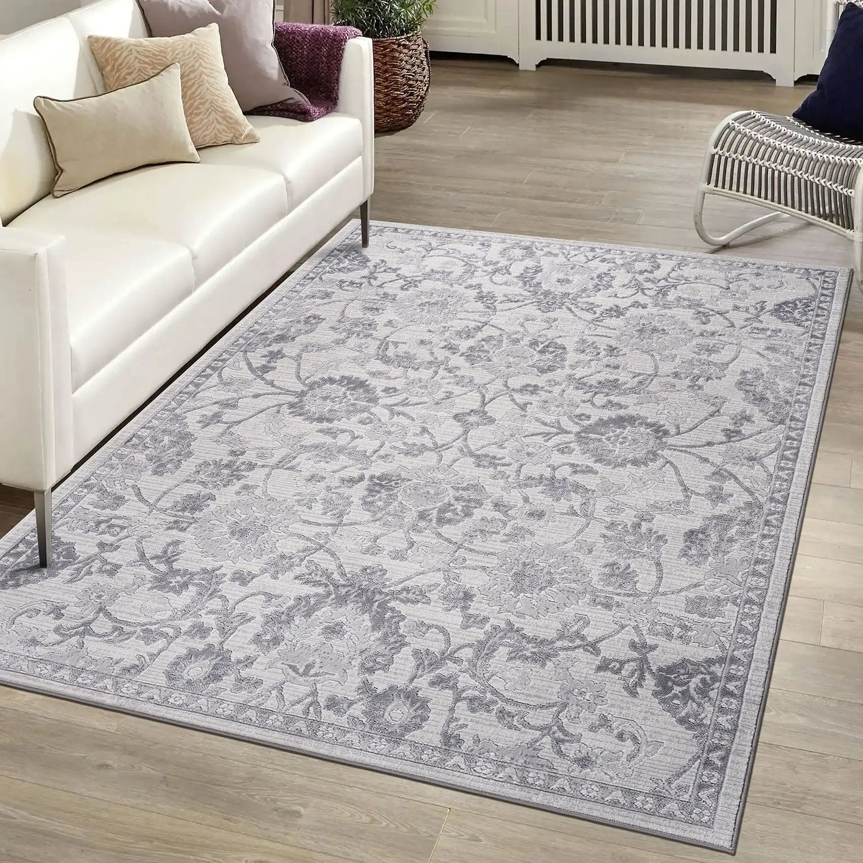 Marfi Trendy Oriental Area Rug gray-blue ornate pattern by Unique Piece Furniture on Tampa Home & Garden Store