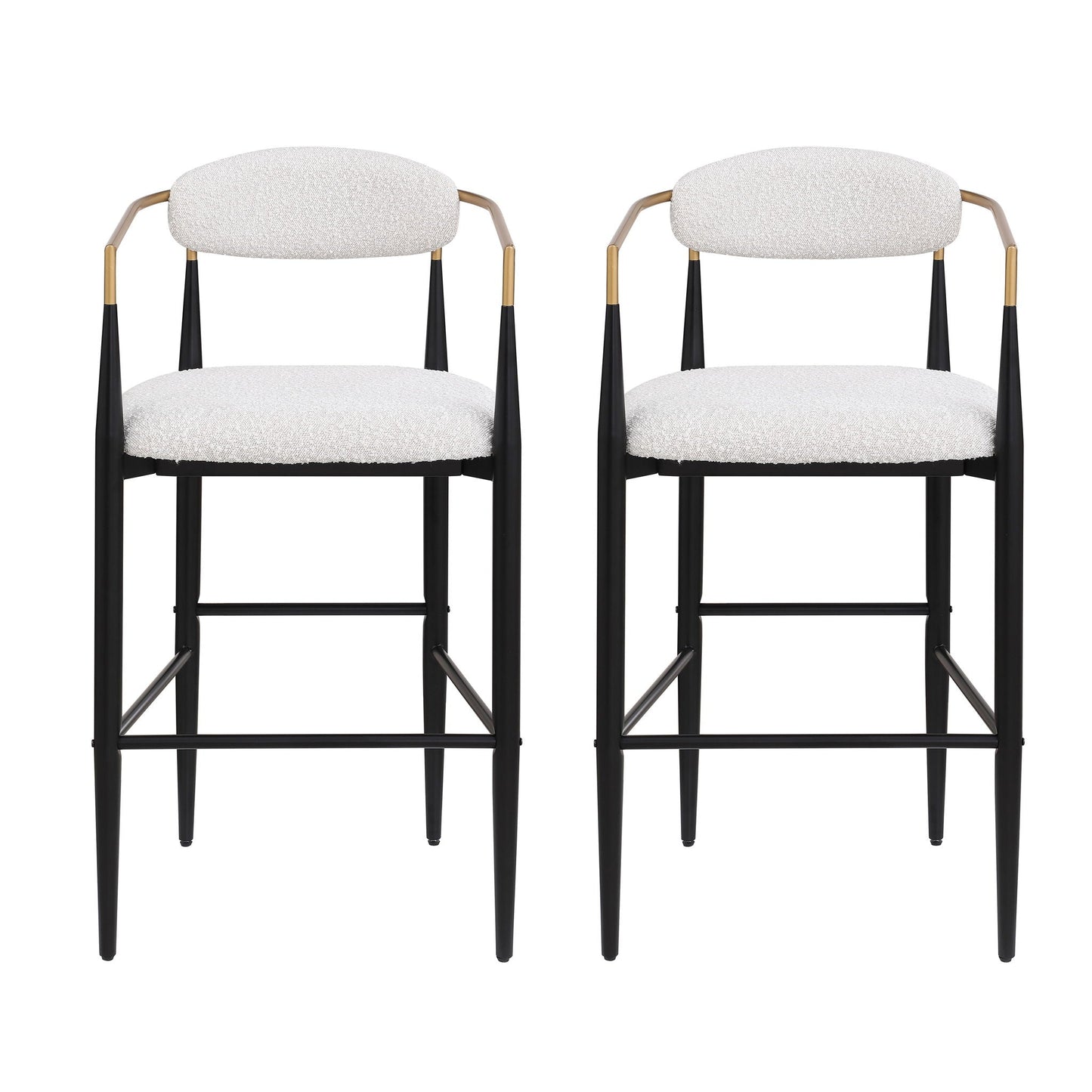 Beige Upholstered Bar Stools For Kitchen Island