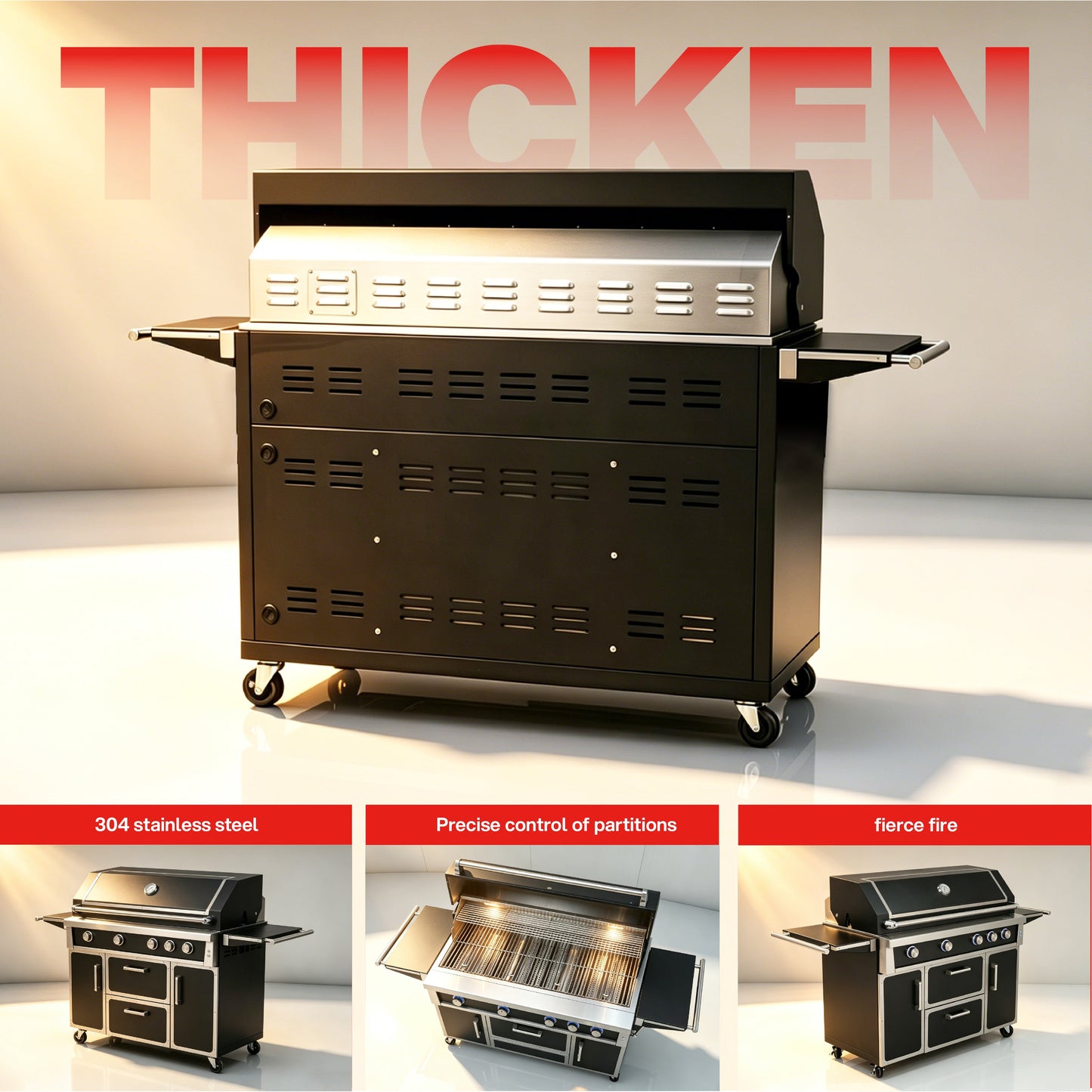49'' stainless steel grill with infrared back burner, HouseOfZazla on Tampa Home & Garden Store