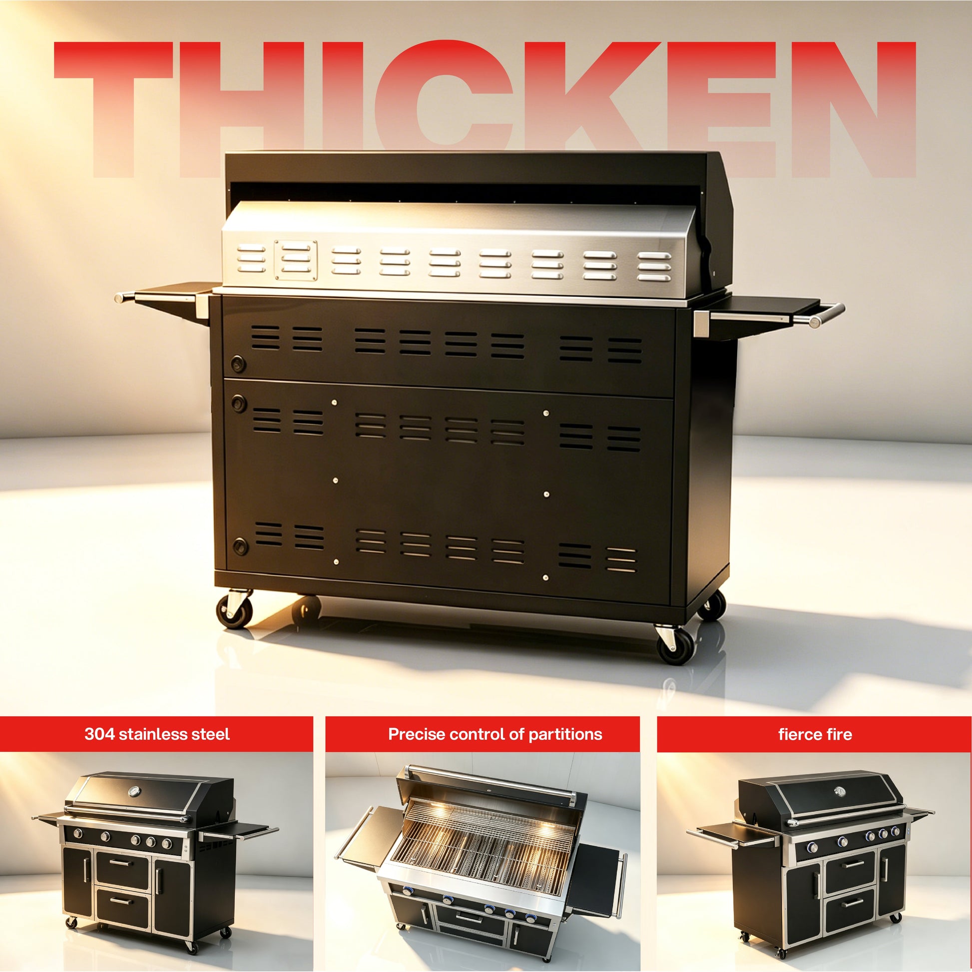 49'' stainless steel grill with infrared back burner, HouseOfZazla on Tampa Home & Garden Store