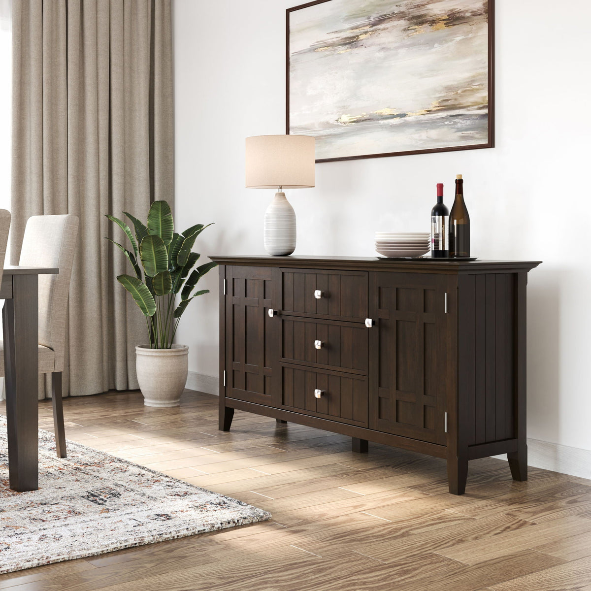 Bedford Sideboard Buffet dark tobacco brown with ample storage by HouseOfZazla on Tampa Home & Garden Store