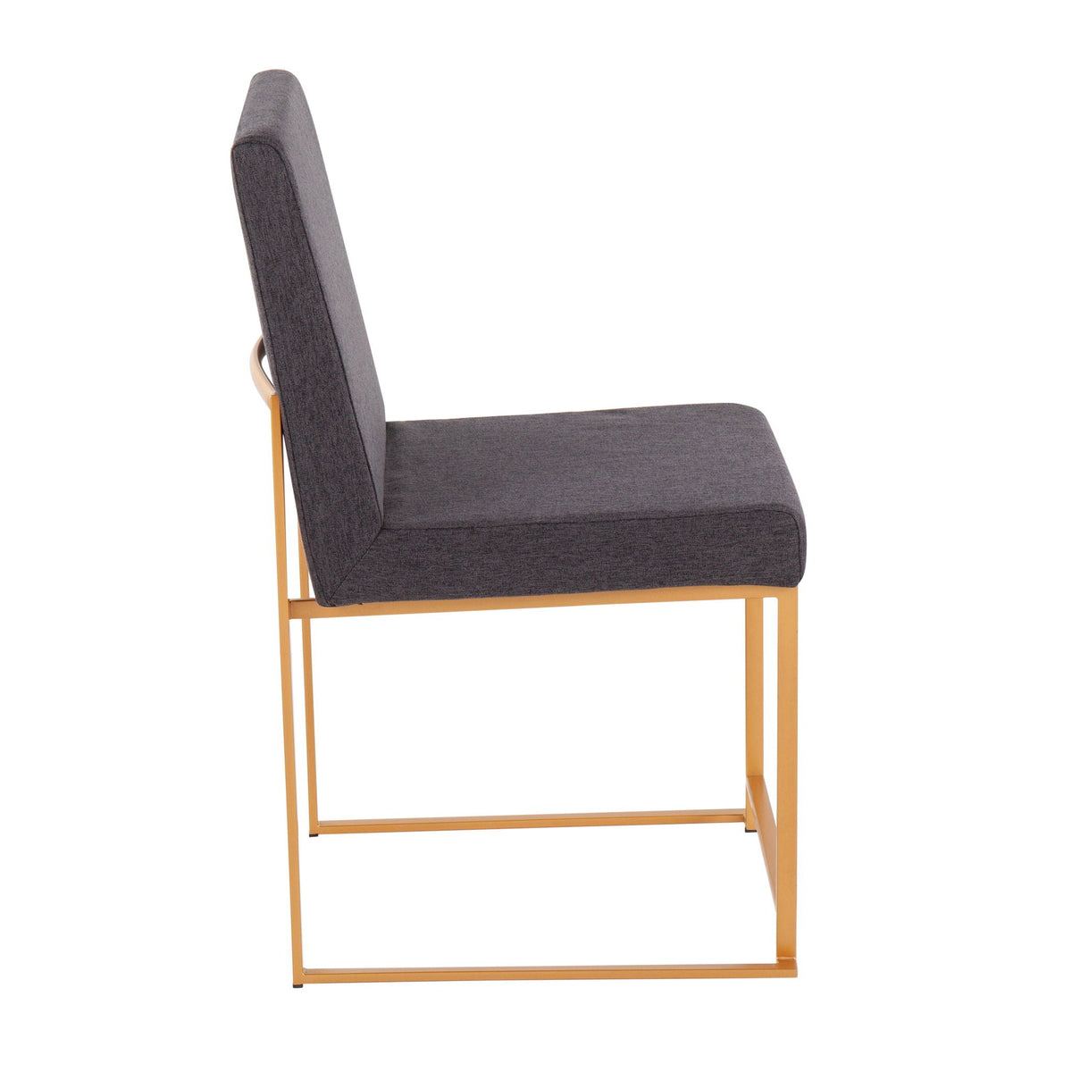 Contemporary dining chair set with upholstered charcoal seat and gold frame HouseOfZazla on Tampa Home & Garden Store