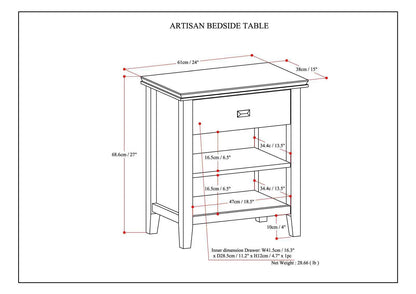 Artisan Handcrafted Bedside Table with Drawer