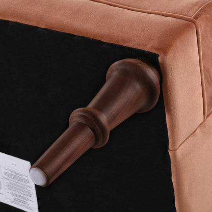 Tufted accent chair yellow velvet with barrel back and dark wooden leg on Tampa Home & Garden Store