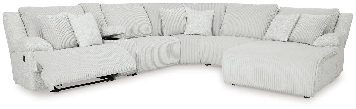 Top Tier Corduroy Reclining Sectional with Chaise