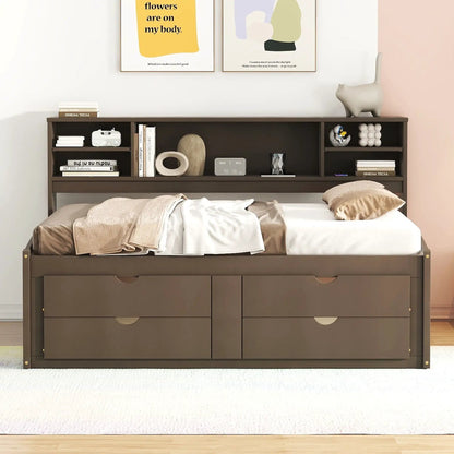 Daybed with Two Bedside Cabinets and Four Drawers