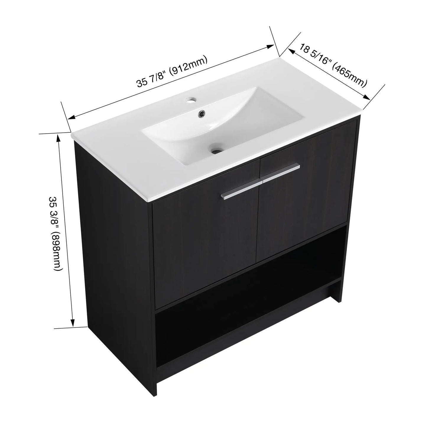 Modern Bathroom Vanity with Ceramic Sink