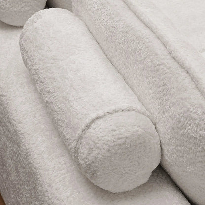 Sectional sofa fabric close-up in light gray plush upholstery with soft texture on Tampa Home & Garden Store